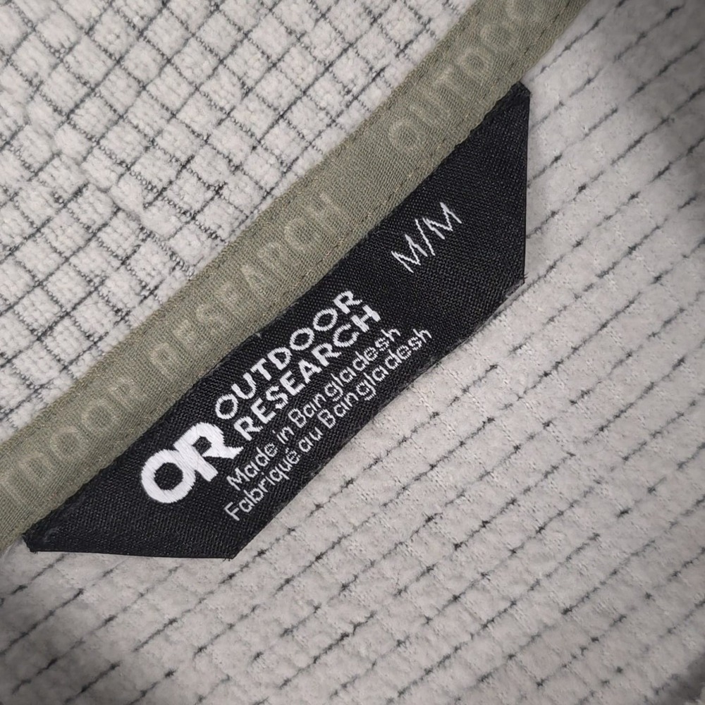 OUTDOOR RESEARCH Women's Pullover Waffle Knit MEDIUM White Grid Thermal Fleece - Picture 3 of 9